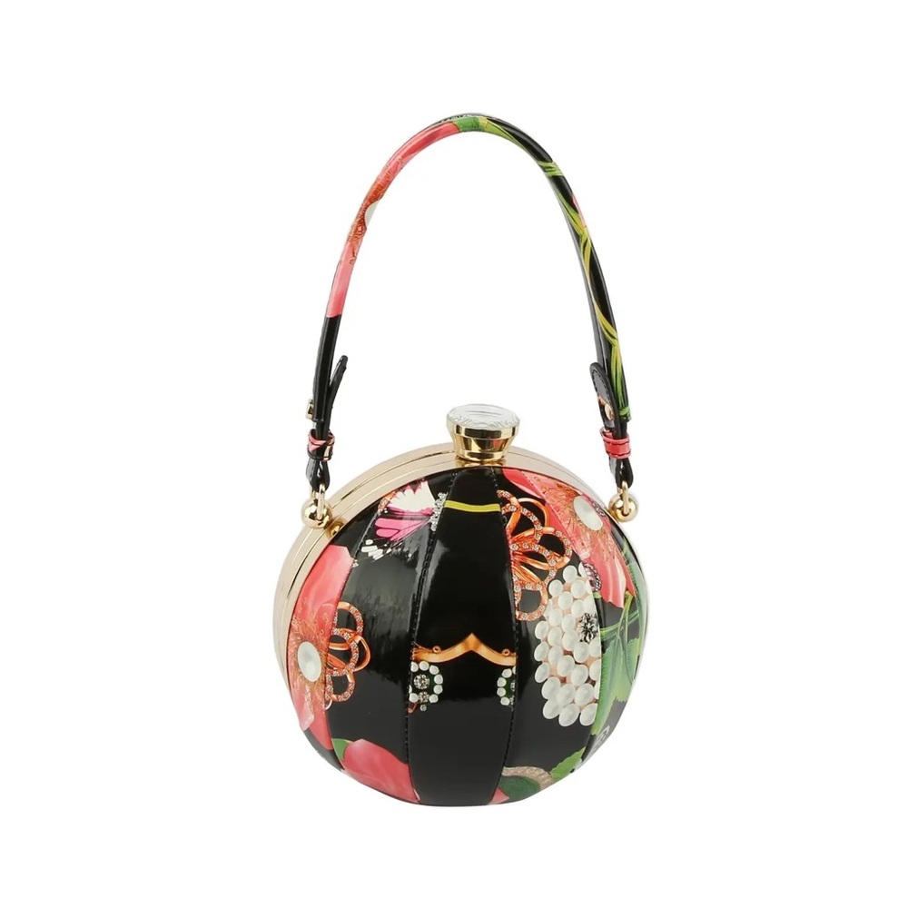 Black Floral Princess Ball Bag